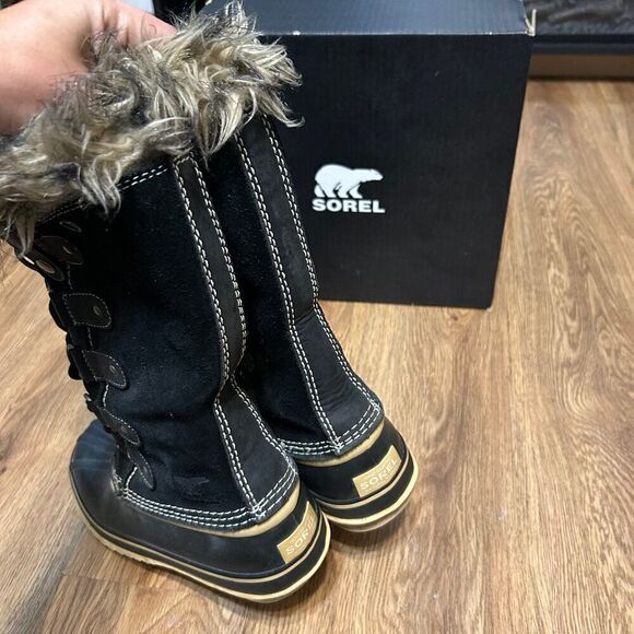 SOREL Joan of Arctic black waterproof snow winter boots shoes women’s 7 - Picture 5 of 8